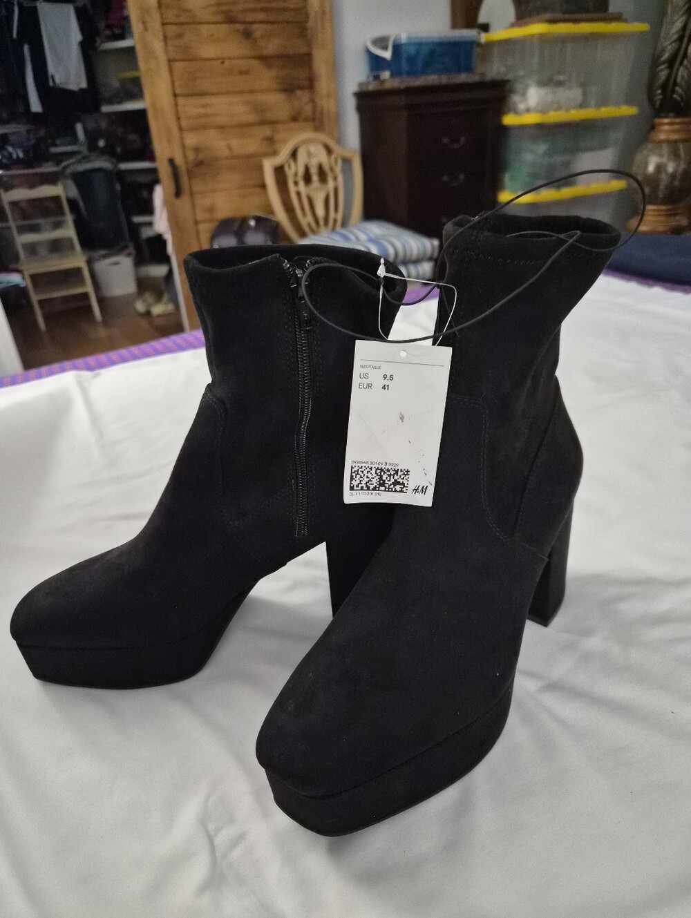 Brand New Suede Platform Ankle Boots